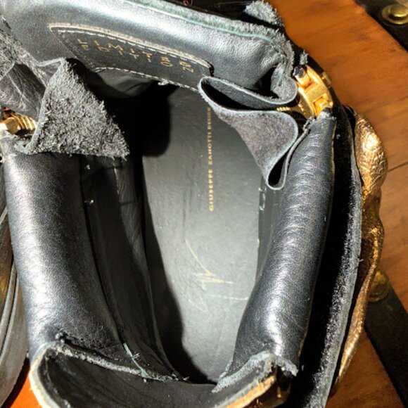 Giuseppe Zanotti Black Leather Eagle High Top Sneakers EUC - Picture 12 of 13